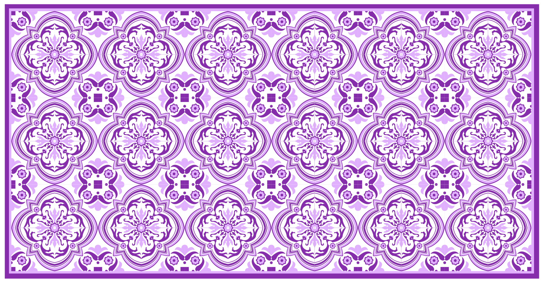 Tapis mosaique vinyle violet ornemental - TenStickers