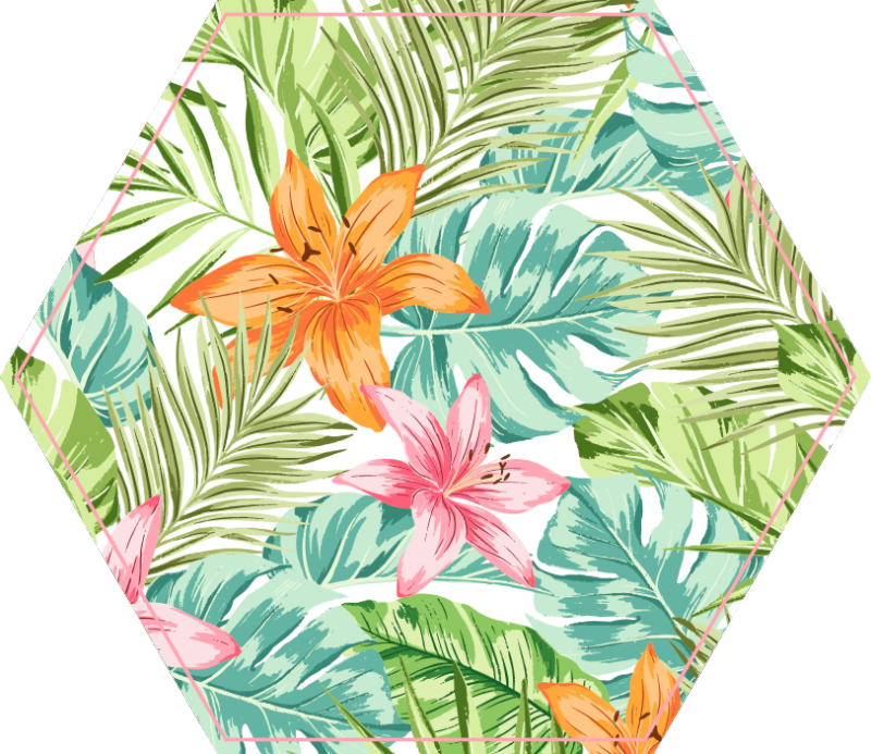 Tapis vinyle fleurs et plantes flore tropicale - TenStickers