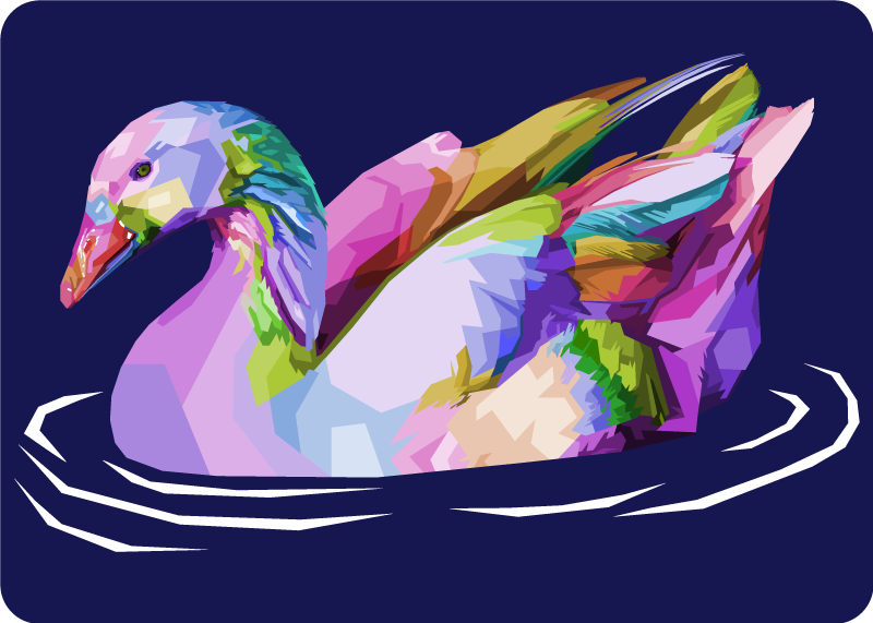 Tapis vinyle animal art abstrait du canard - TenStickers