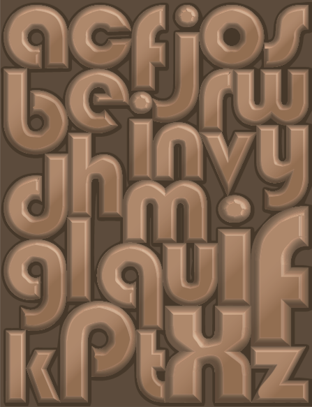 Tapis vinyle lettres alphabet chocolat - TenStickers