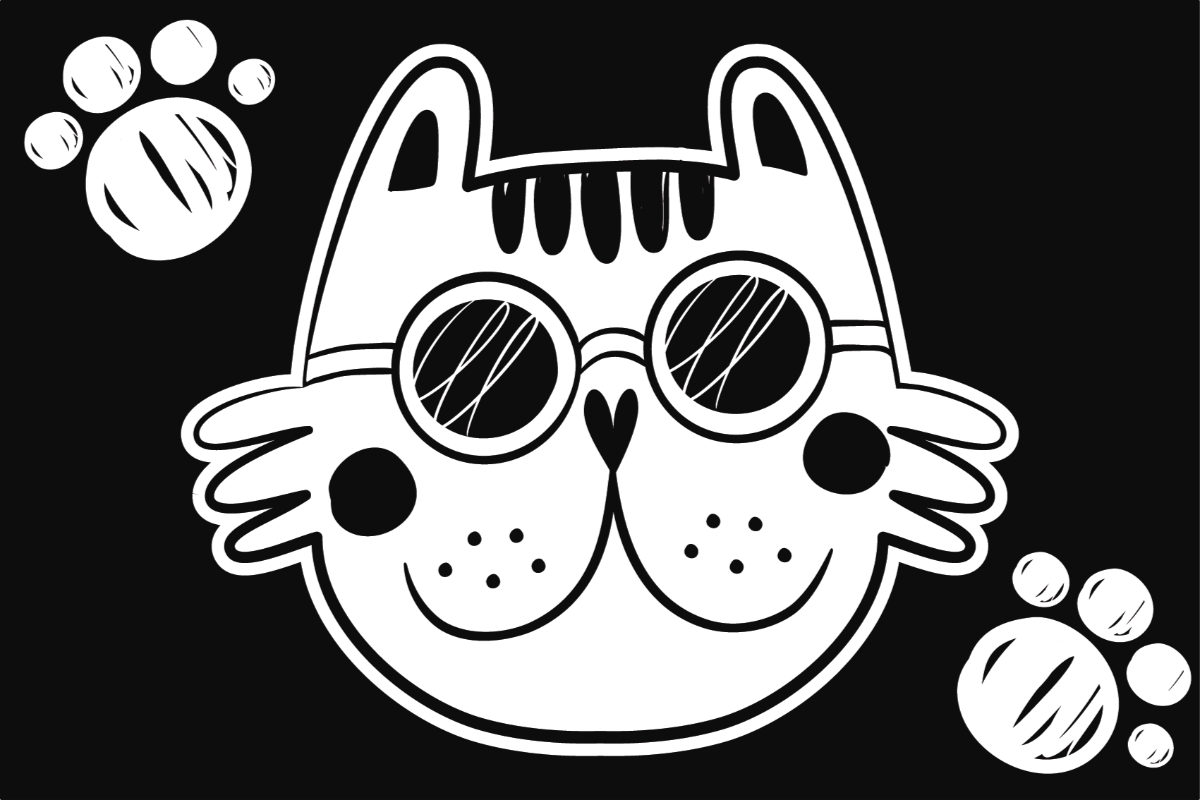 Tapis vinyle pour enfants illustration de chat cartoon - TenStickers