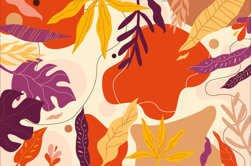 Tapis vinyle nature modèles de feuillage d'automne - TenStickers