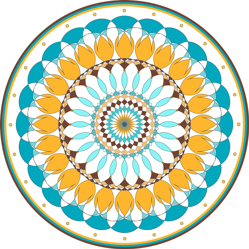 Tapis vinyle mandala cercles concentriques - TenStickers