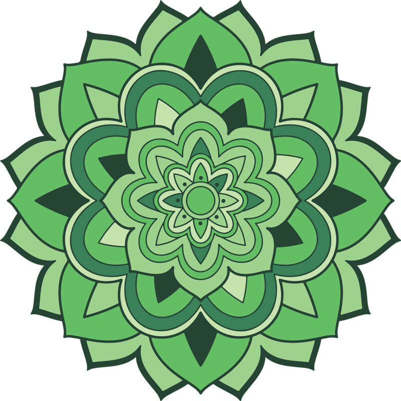 Tapis vinyle mandala emblème mandala vert - TenStickers