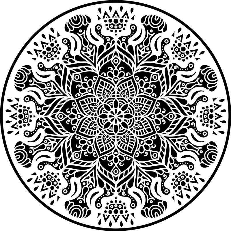 Tapis vinyle mandala design mandala complexe - TenStickers