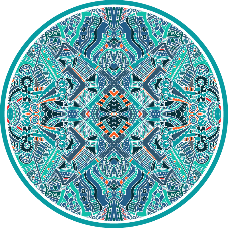 Tapis vinyle mandala circularité - TenStickers