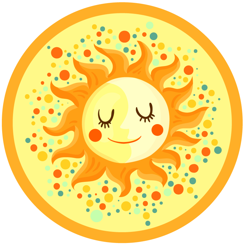 Tapis vinyle chambre bébé cercle de soleil - TenStickers