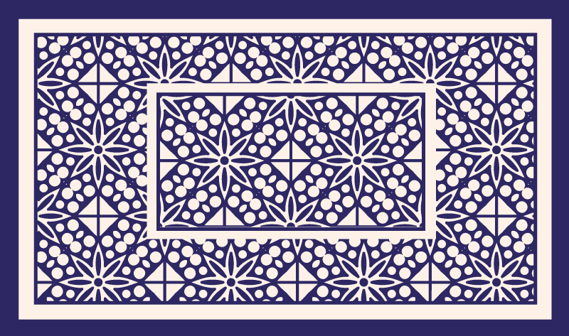 Tapis vinyle carreaux de ciment motif géométrique décoratif - TenStickers