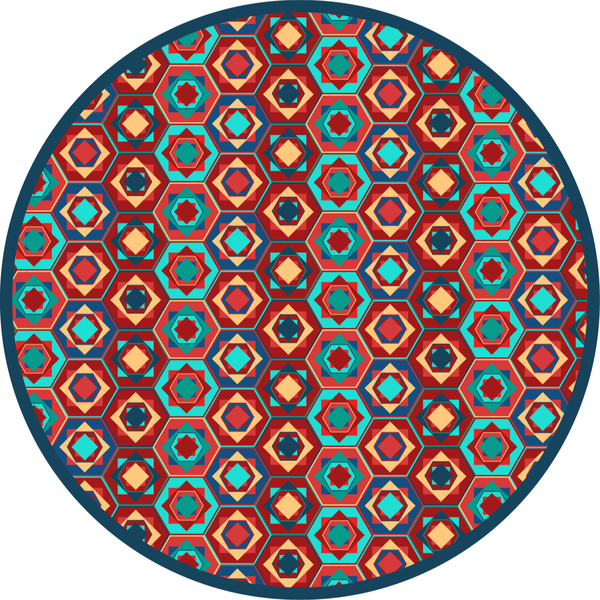 Tapis vinyle géométrique cercle d'harmonie géométrique - TenStickers