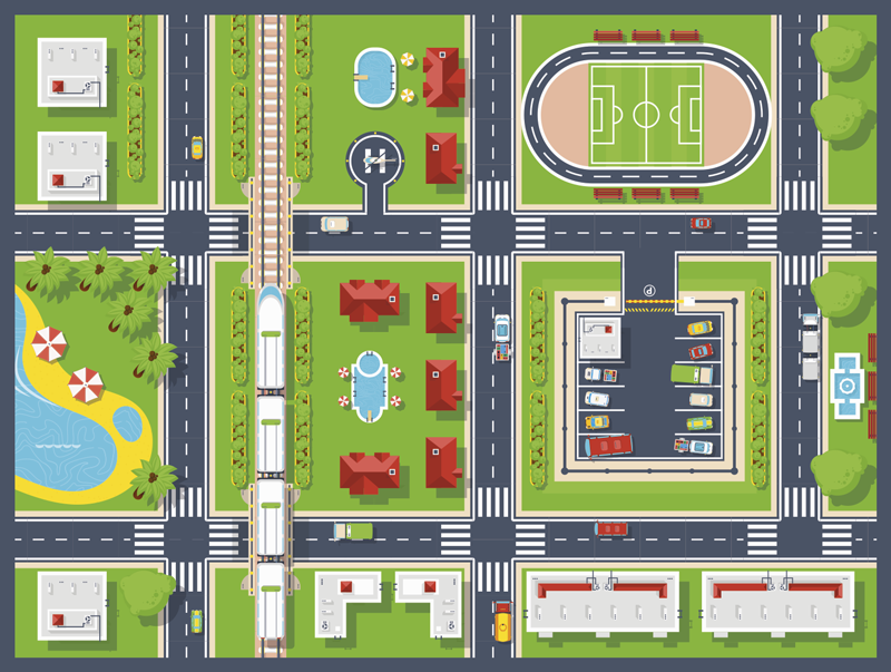 Tapis vinyle route tapis de jeu urbain - TenStickers