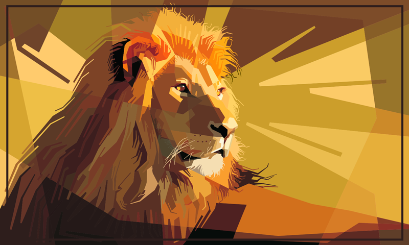 Tapis vinyle animal illustration de lion - TenStickers