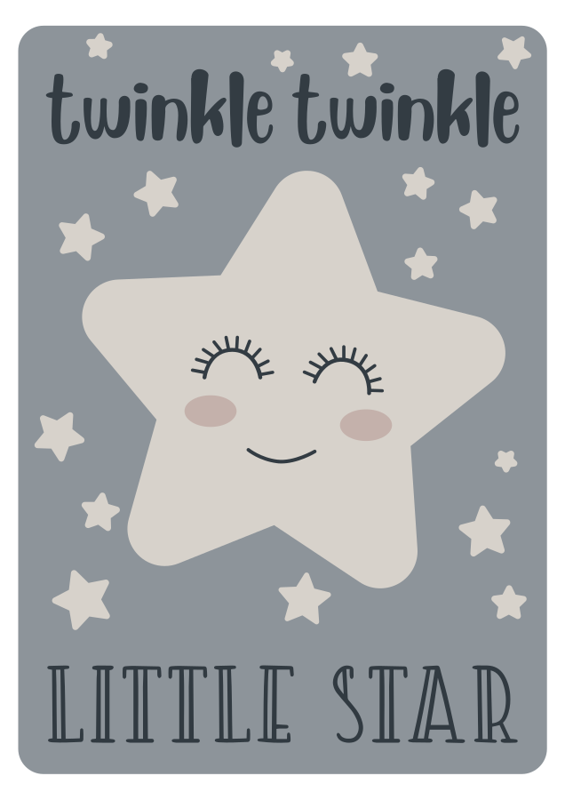 Tapis vinyle pour enfants thème des étoiles scintillantes - TenStickers