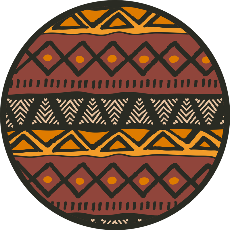 Tapis vinyle éthnique conception circulaire ethnique - TenStickers