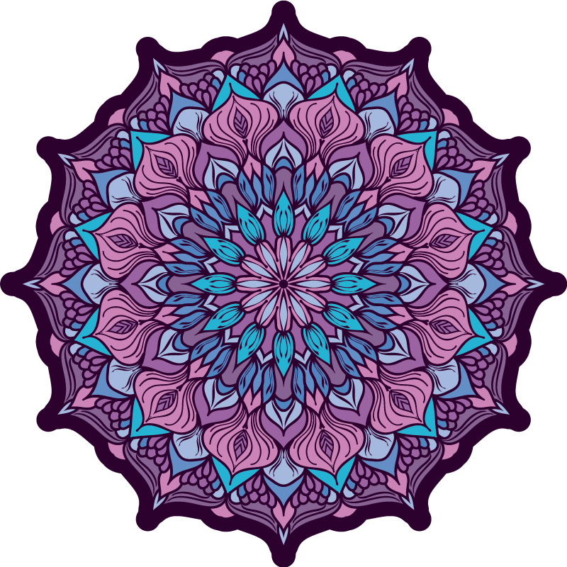 Tapis vinyle mandala détail mandala complexe - TenStickers