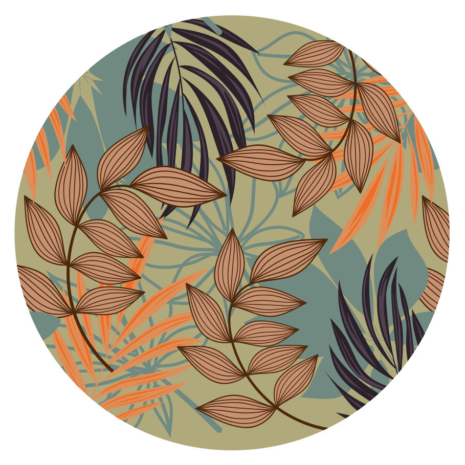 Tapis vinyle fleurs et plantes motif de feuillage botanique - TenStickers
