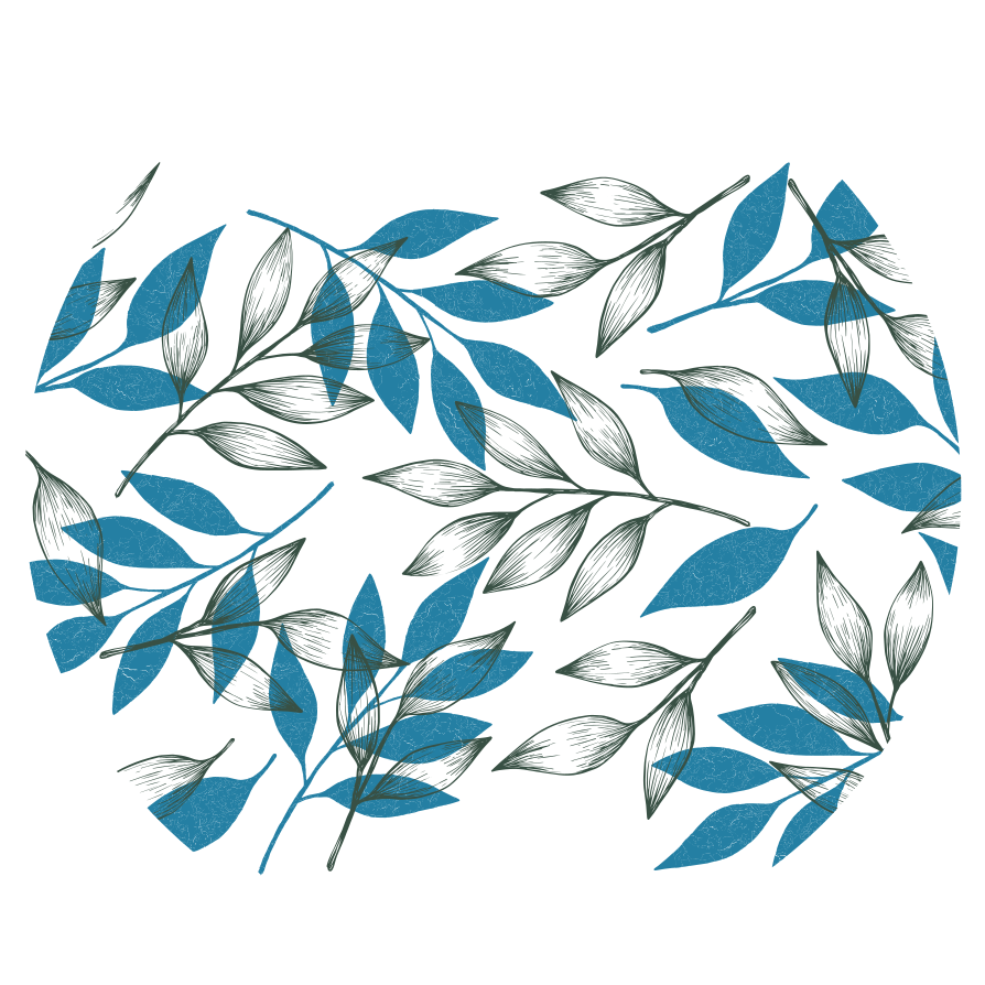 Tapis vinyle fleurs et plantes empreinte de feuilles - TenStickers