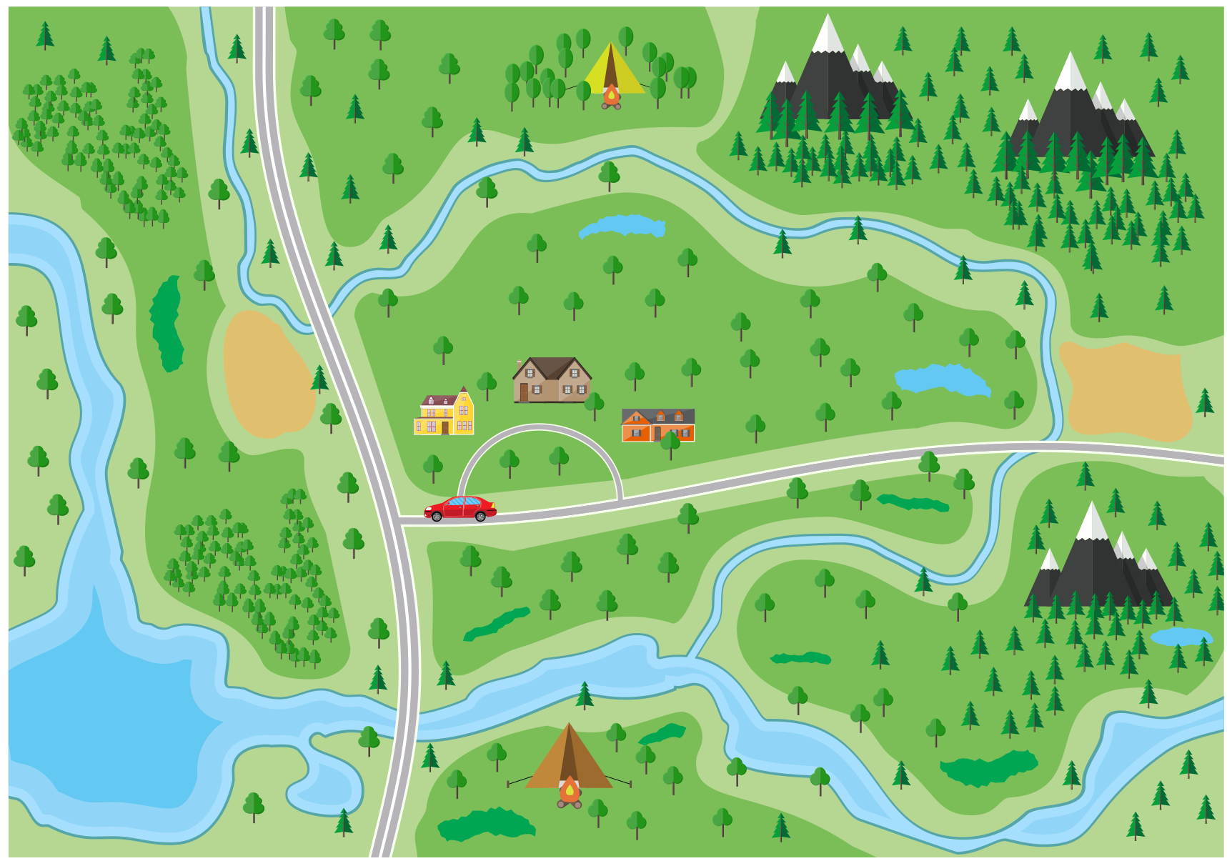 Tapis vinyle route aire de jeux interactive - TenStickers