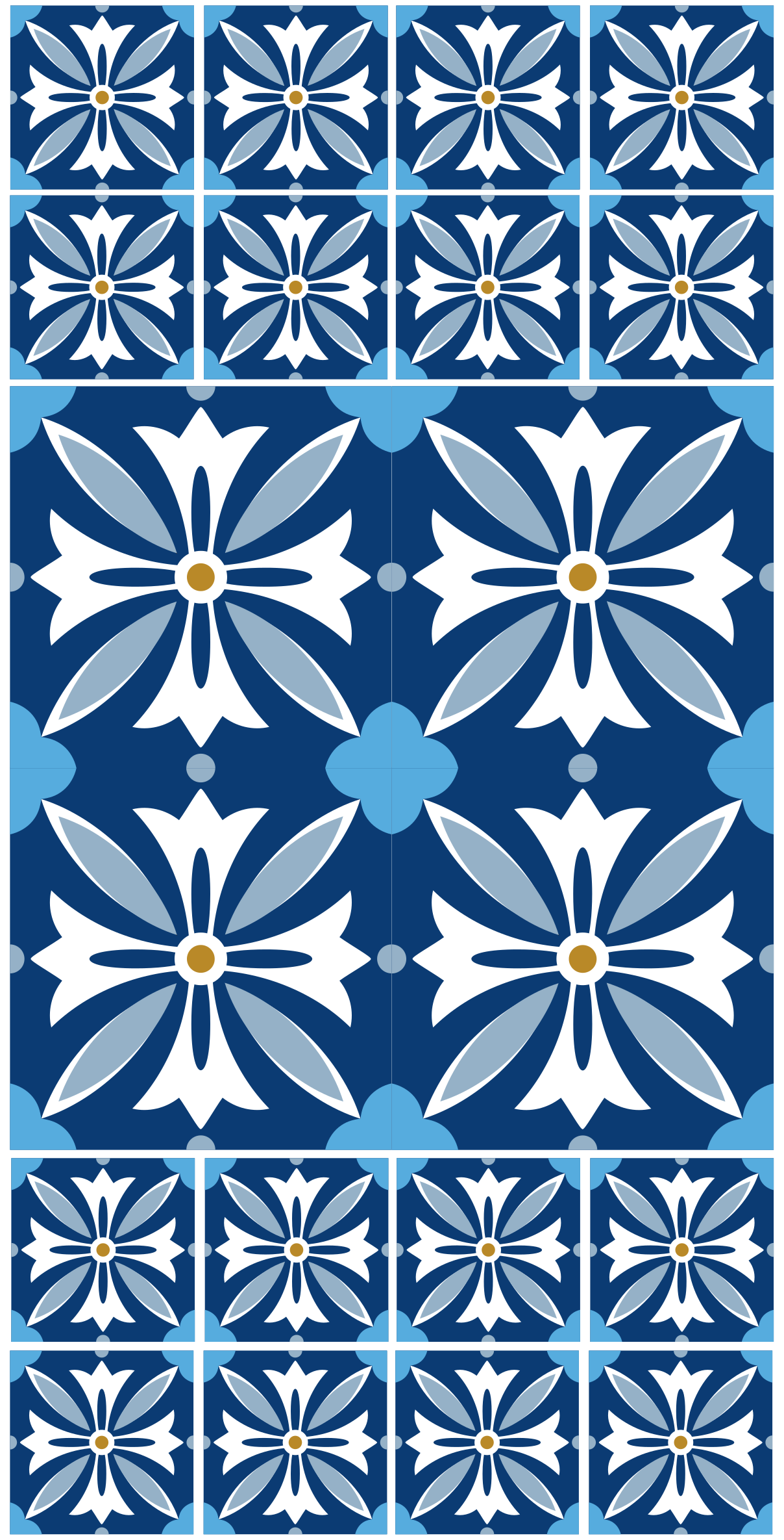 Tapis vinyle carreaux de ciment motif floral en céramique - TenStickers