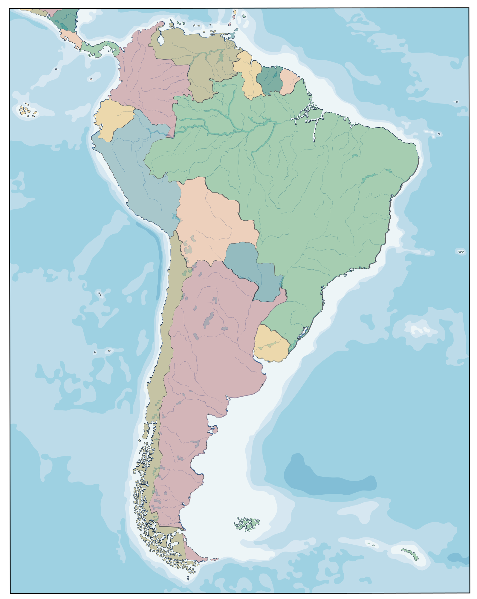 Tapis vinyle carte du monde illustration cartographique - TenStickers