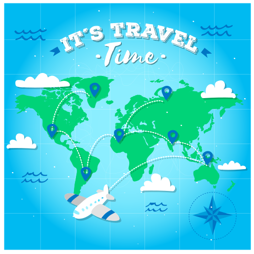 Tapis vinyle carte du monde exploration du monde - TenStickers