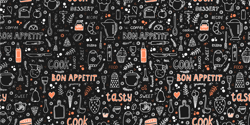 Tapis vinyle cuisine motif Bon appétit - TenStickers