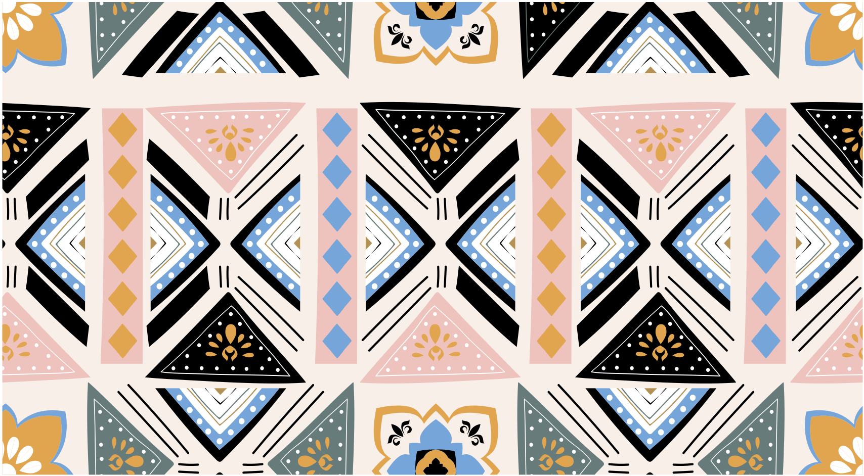 Tapis vinyle géométrique tapisserie à motifs géométriques - TenStickers