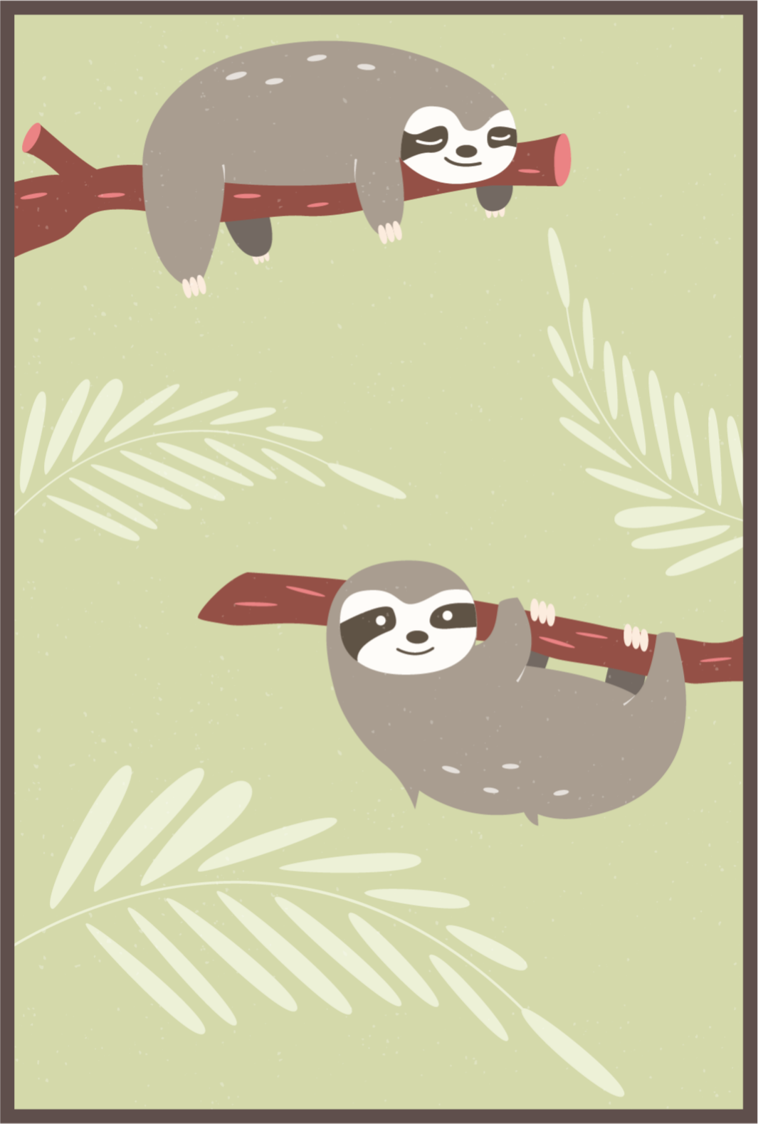 Tapis vinyle chambre bébé décor paresseux - TenStickers