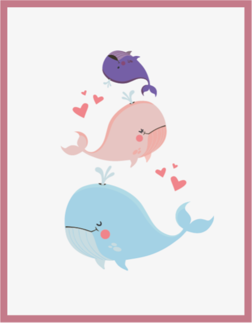 Tapis vinyle chambre bébé illustration de baleines amusantes - TenStickers