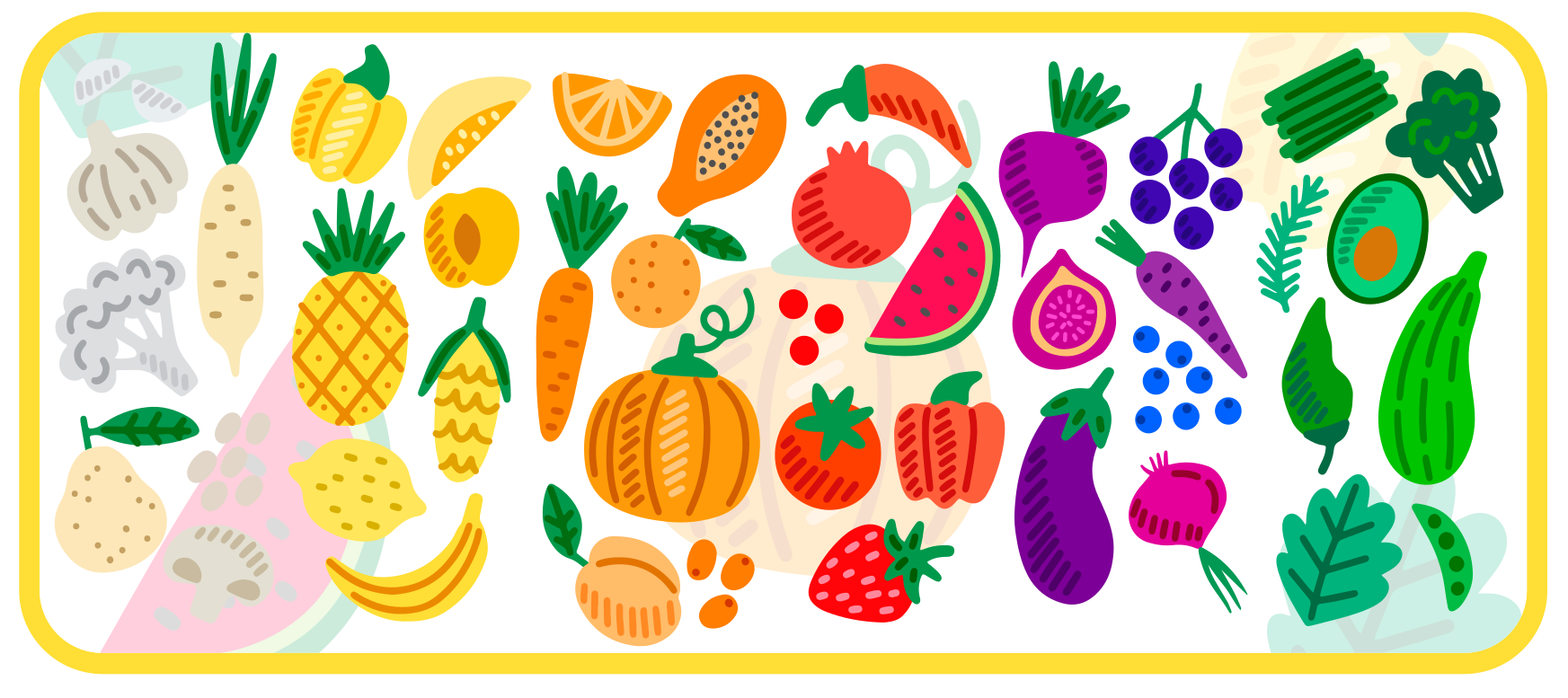 Tapis vinyle fleurs et plantes motif fruits colorés - TenStickers