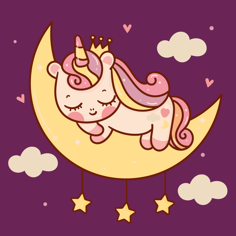 Tapis vinyle pour enfants licorne endormie - TenStickers
