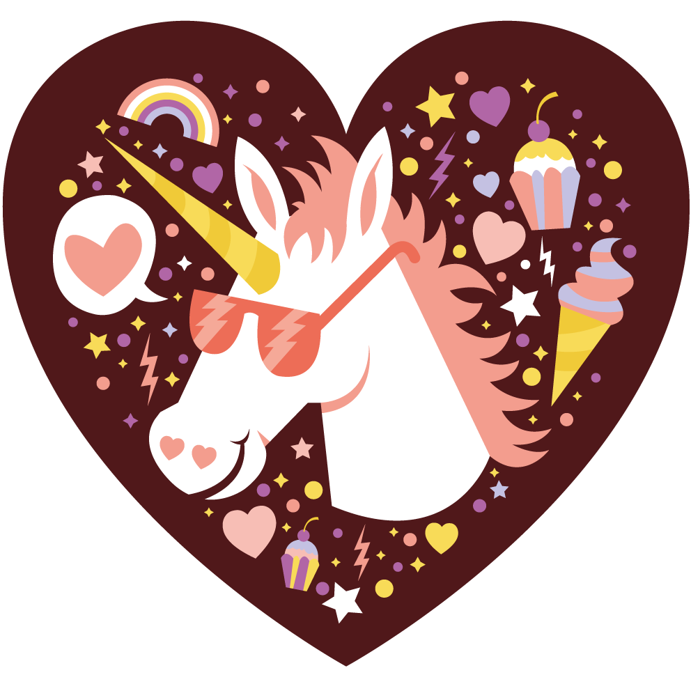 Tapis vinyle pour enfants cœur de licorne - TenStickers