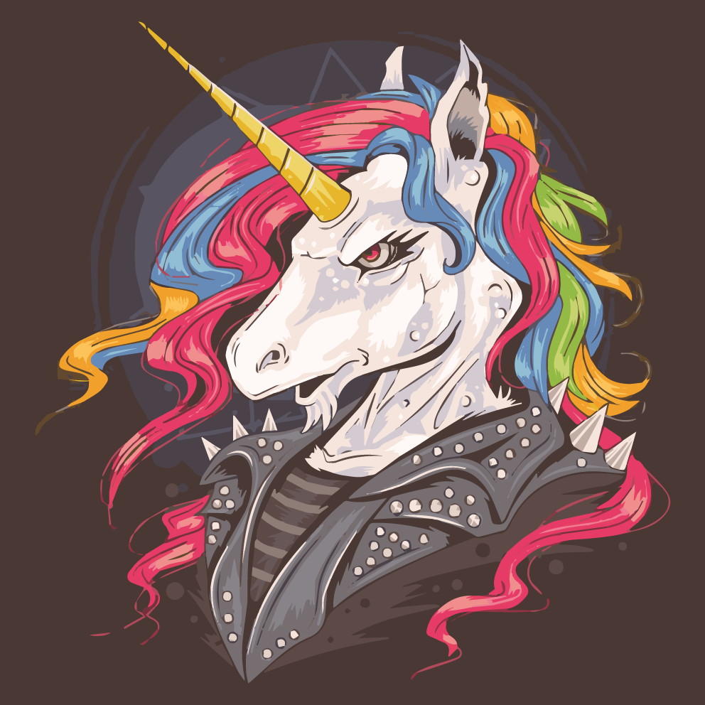 Tapis vinyle animal licorne punk - TenStickers