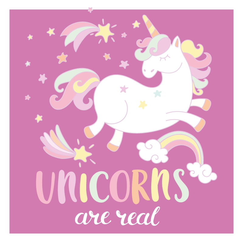 Tapis vinyle pour enfants licornes vraie magie - TenStickers