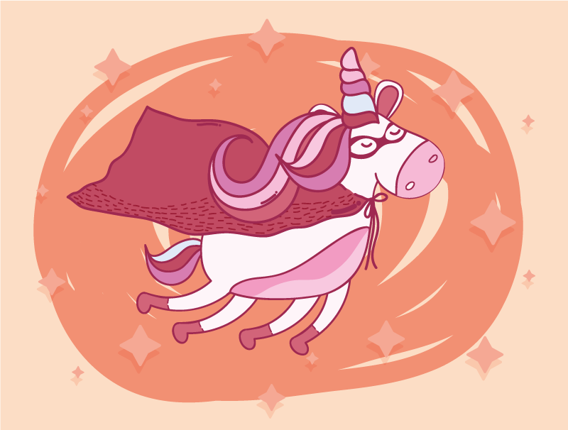 Tapis vinyle chambre bébé licorne super-héros - TenStickers