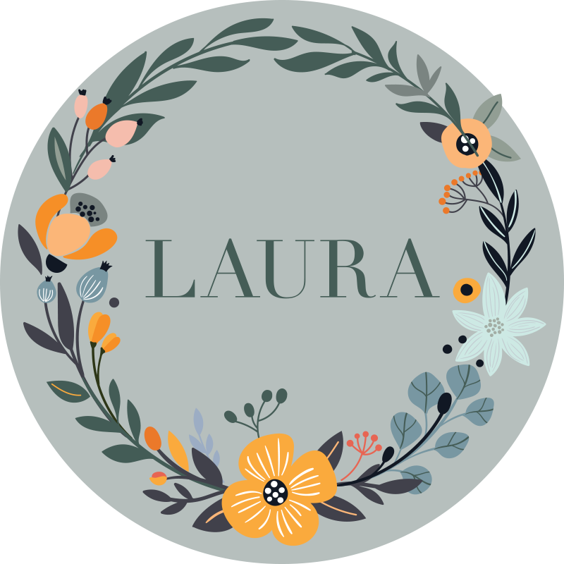 Tapis vinyle personnalisé création florale personnalisée - TenStickers
