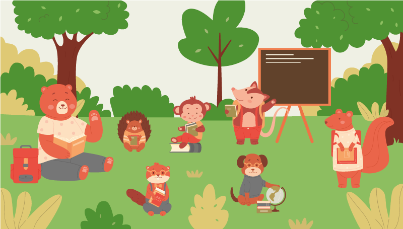 Tapis vinyle pour enfants salle de classe dans la jungle - TenStickers