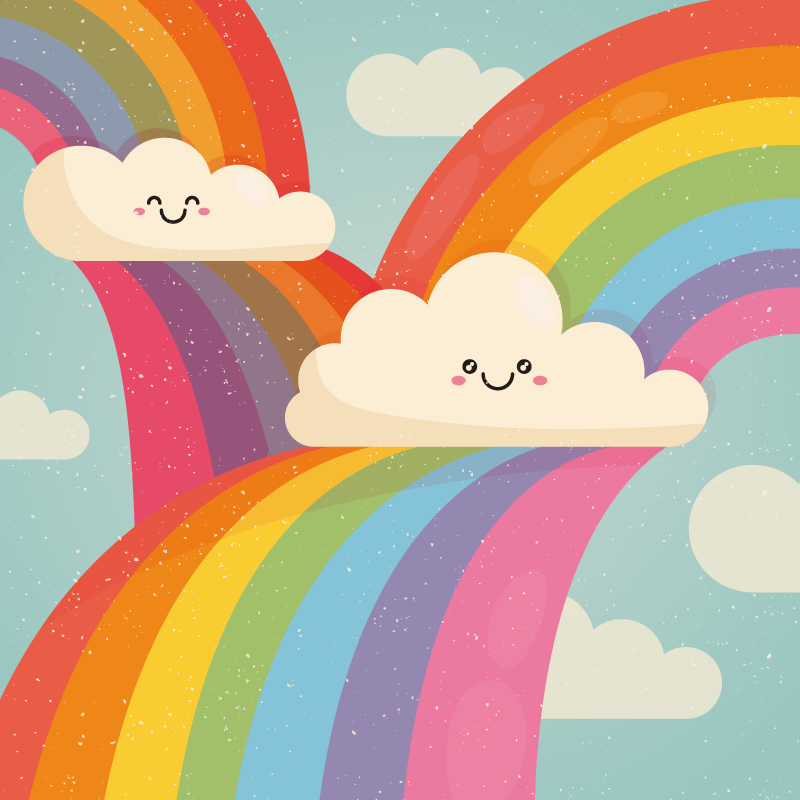 Tapis vinyle autres tapis art arc-en-ciel joyeux - TenStickers