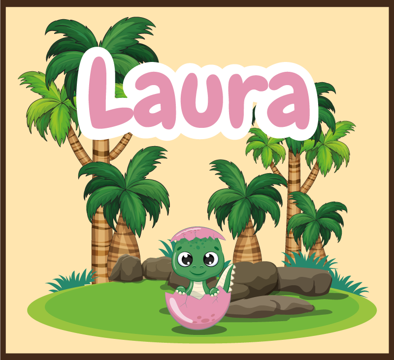 Tapis vinyle personnalisé scène de dinosaure personnalisée - TenStickers