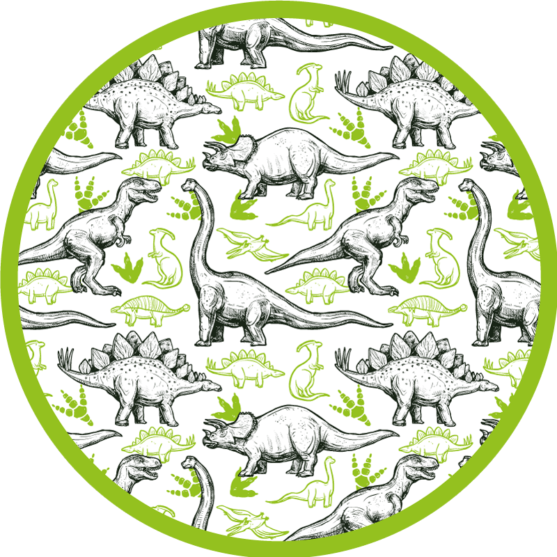 Tapis vinyle autres tapis cercle sur le thème des dinosaures - TenStickers