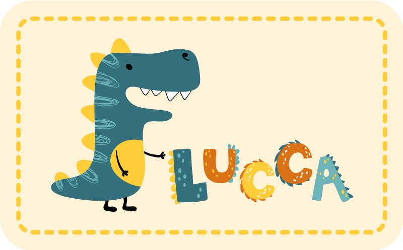 Tapis vinyle personnalisé dinosaure ludique - TenStickers