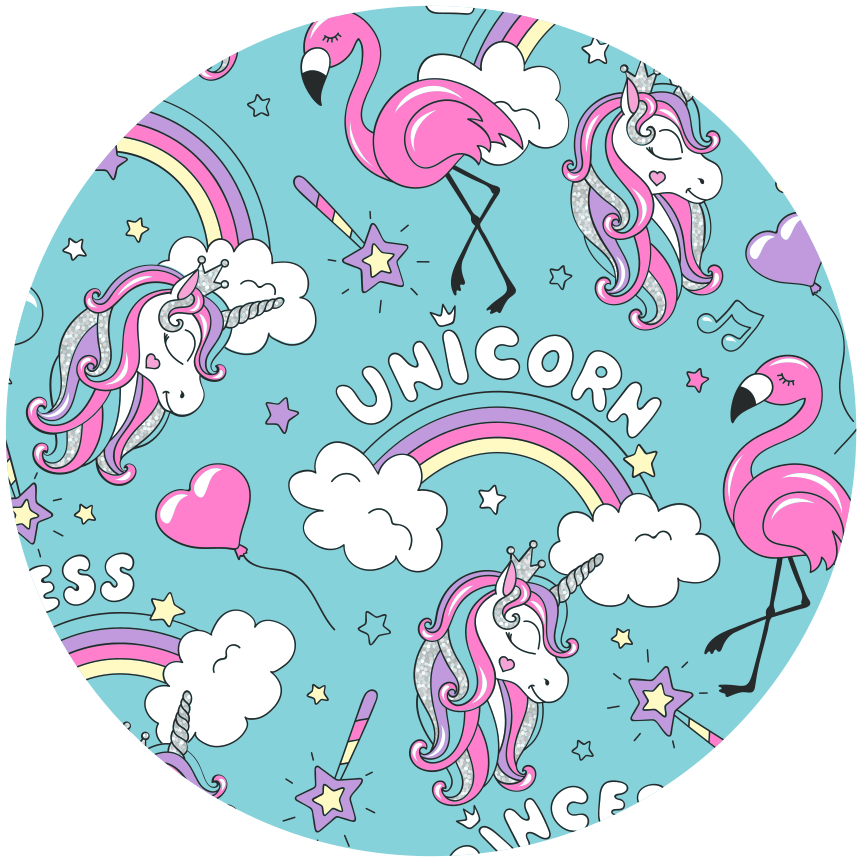 Tapis vinyle autres tapis cercle fantastique de licorne - TenStickers