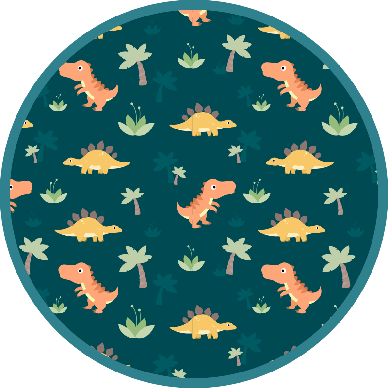 Tapis vinyle pour enfants cocarde de dinosaure - TenStickers