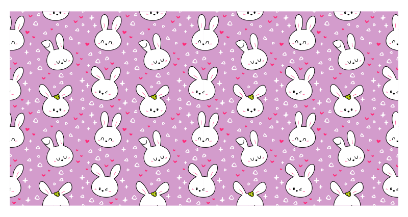 Tapis vinyle chambre bébé motifs de lapin - TenStickers