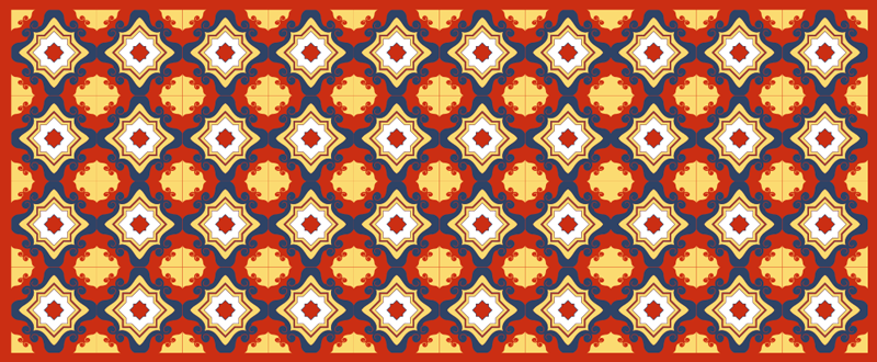 Tapis mosaique vinyle coureur de mosaïque complexe - TenStickers