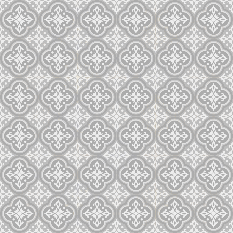 Tapis vinyle carreaux de ciment portugais gris - TenStickers