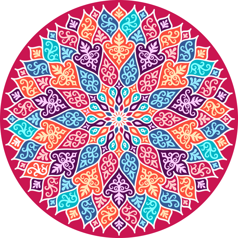 Tapis vinyle mandala motif coloré - TenStickers