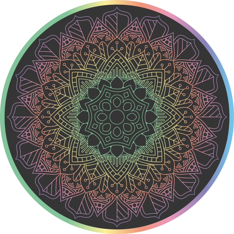 Tapis vinyle mandala méditation de mandalas - TenStickers