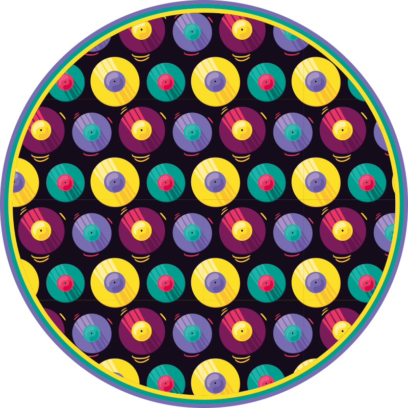 Tapis vinyle jeux composition de disques rétro - TenStickers
