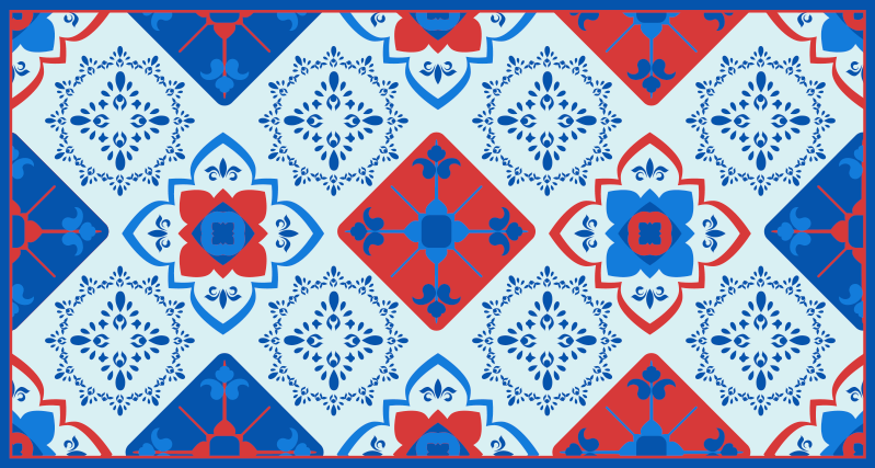 Tapis vinyle carreaux de ciment mosaïque méditerranéenne - TenStickers