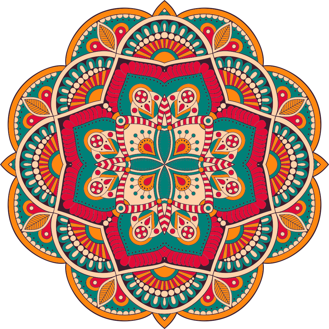 Tapis vinyle mandala design coloré et vivant - TenStickers